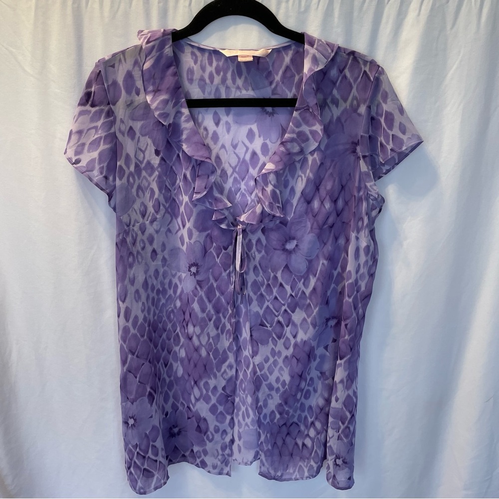 Victoria’s‎ Secret Front-Tie Cover up Women’s Large Lingerie chiffon babydoll